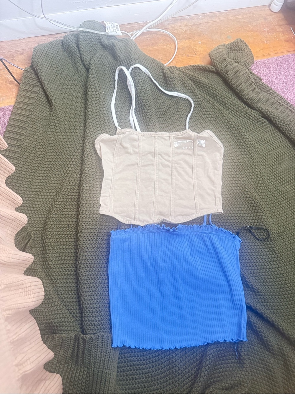Forever 21 Light Blue Ribbed Top with Black Label.    2 included in the price
